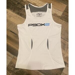 BeachBody P90X2 womens size s white sleeveless 'bring it' fitness tank
